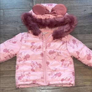 Disney Pink Minnie Mouse Puffer coat size 12mo
